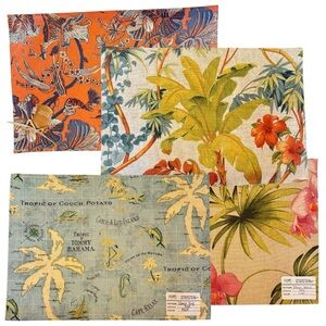 Set of 4 Tommy Bahama Mismatched Placemats Tropical Nautical Caribbean Beach